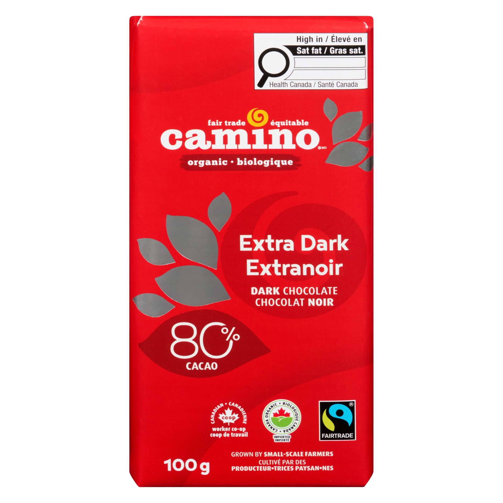 Camino Organic Extra Dark Chocolate Bar 80% Cocoa 100g