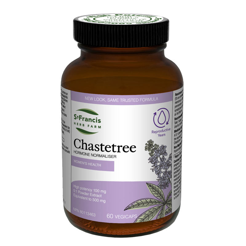 St. Francis Chastetree 100mg 5:1 Powder Extract 60 Vegetarian Capsules