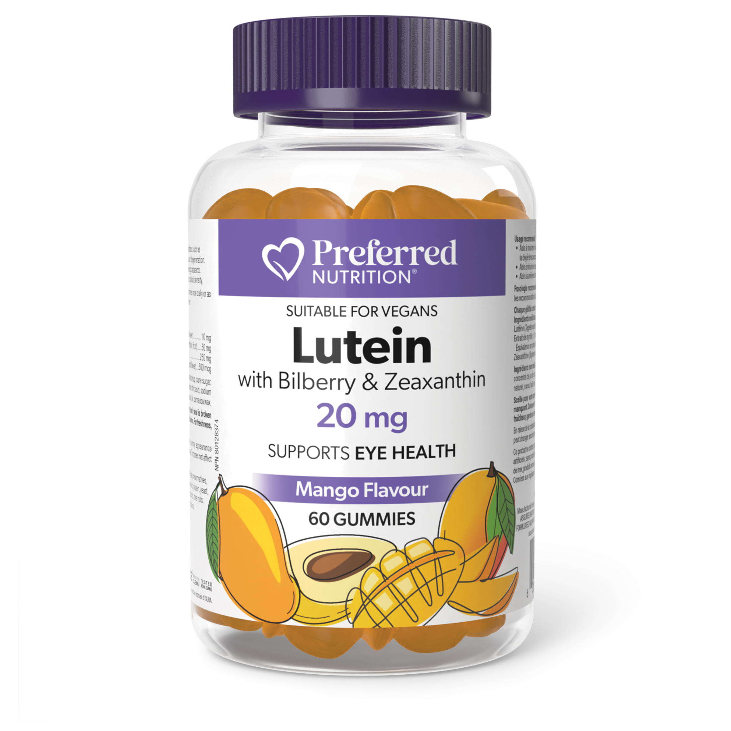 Preferred Nutrition Lutein with Bilberry & Zeaxanthin 60 Gummies