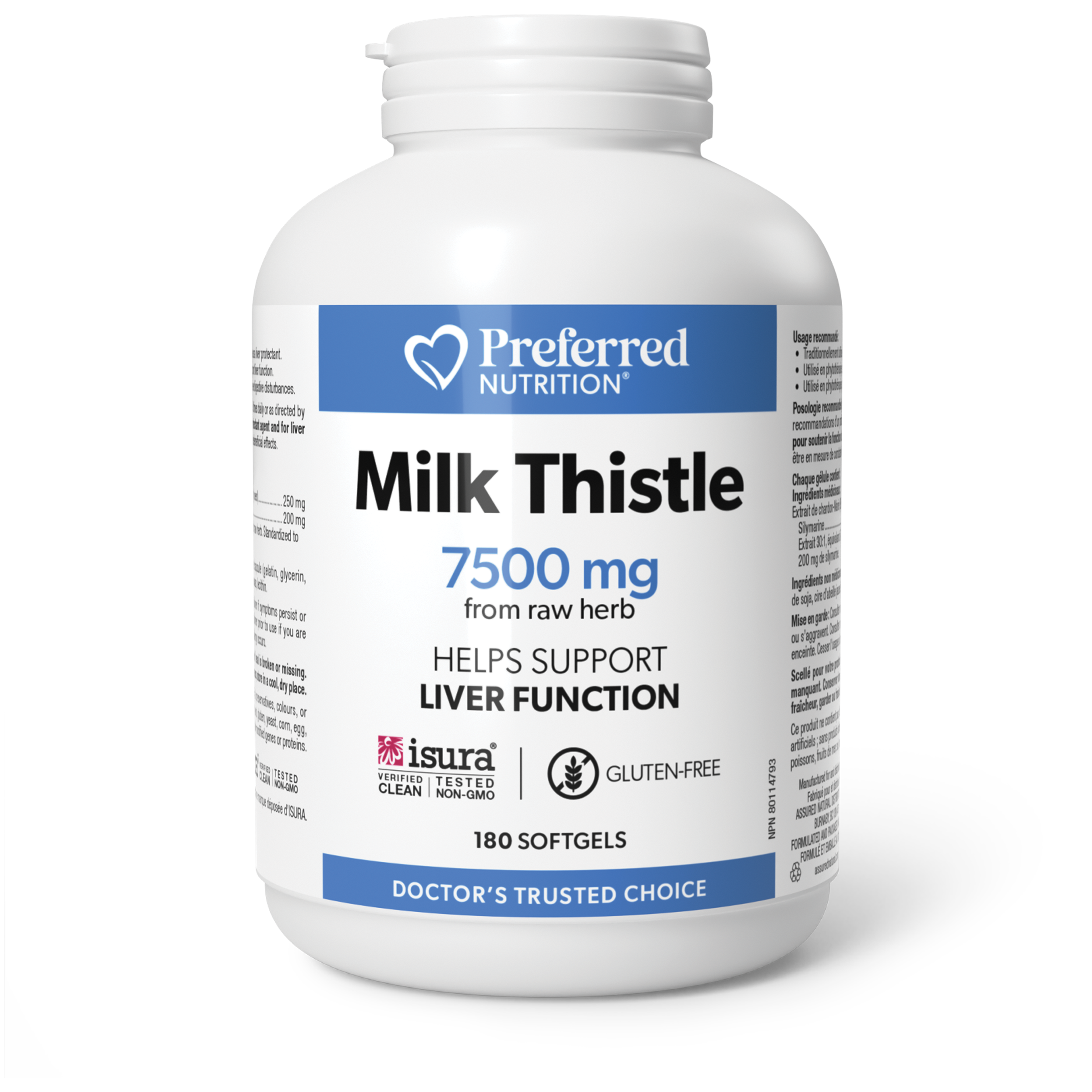 Preferred Nutrition Milk Thistle 180 Softgels