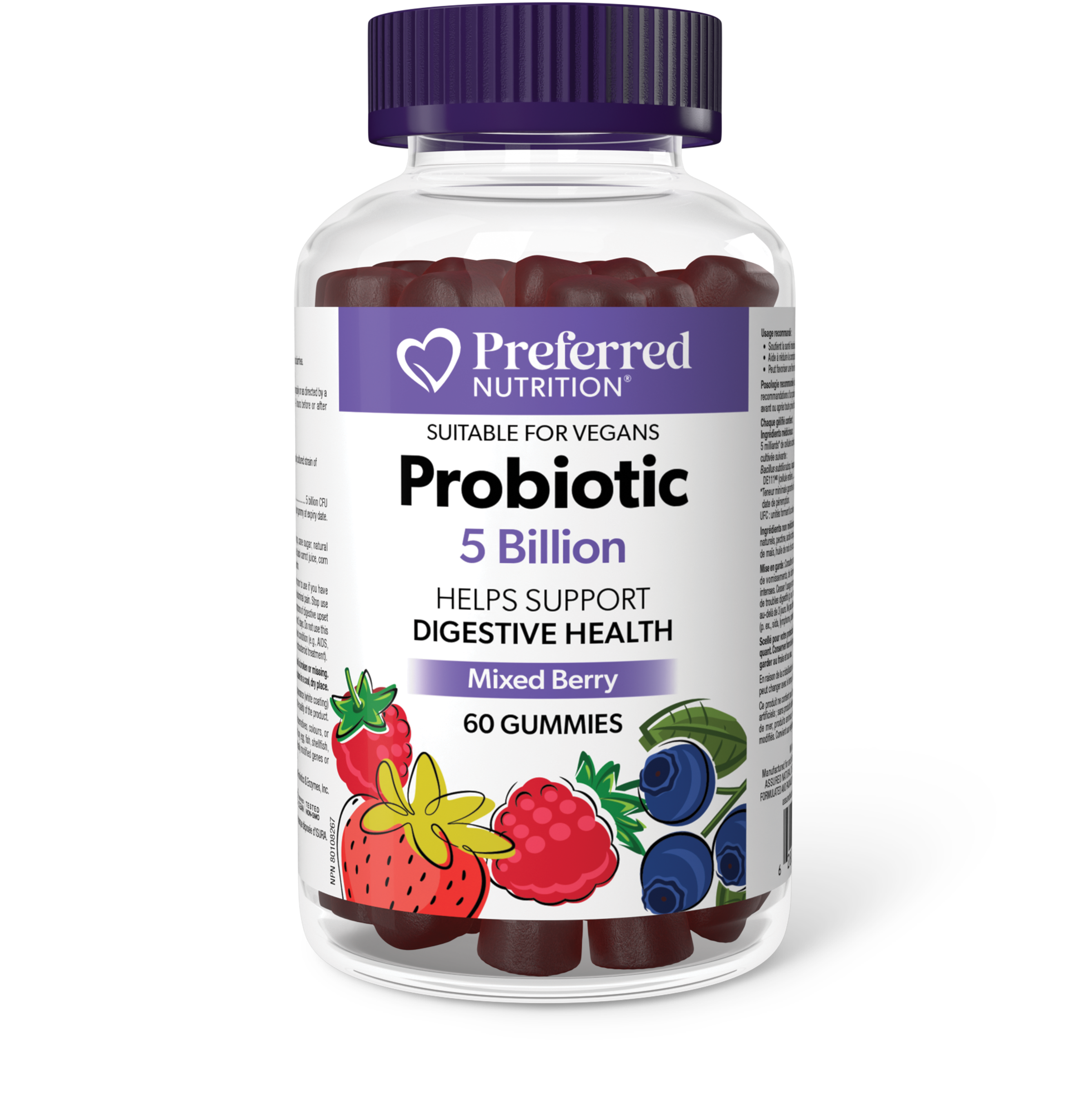 Preferred Nutrition Probiotic 5 Billion 60 Vegan Gummies