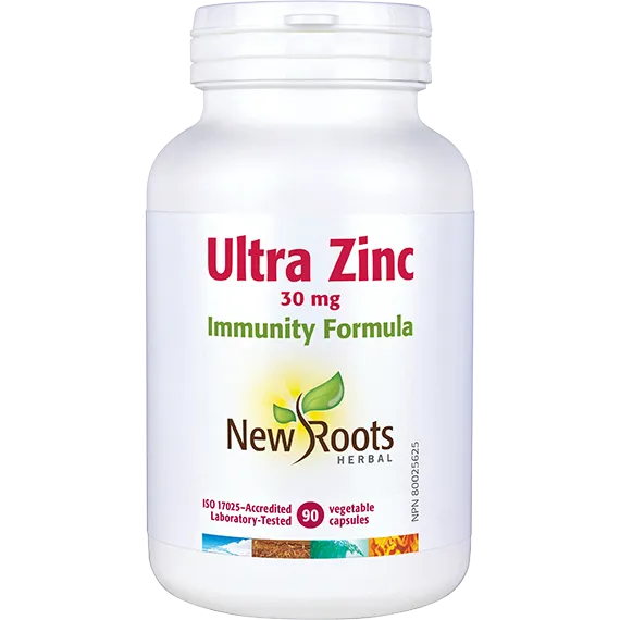 New Roots Ultra Zinc 30mg Immunity Formula 90 Vegetarian Capsules