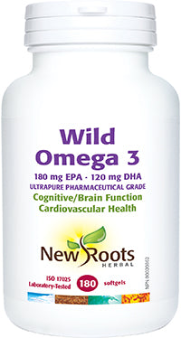 New Roots Wild Omega 3 180 mg EPA 120 mg DHA 180 Softgels