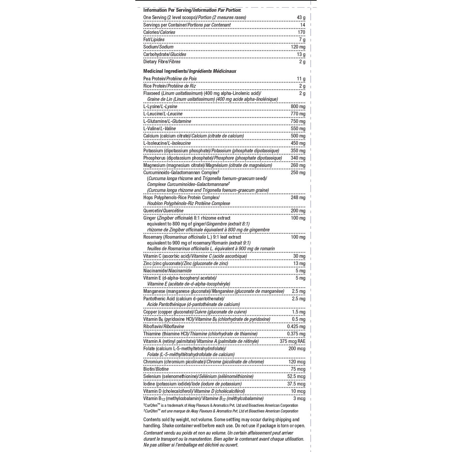 Metagenics UltraInflamX Plus 360 Original Spice 602g 14 Servings