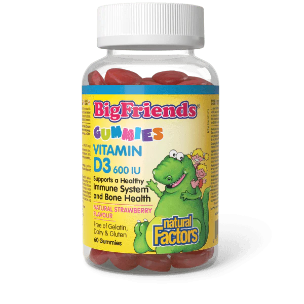 Natural Factors Big Friends Gummy Vitamin D3 600IU 60 Gummies