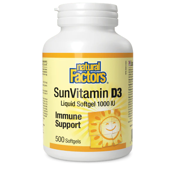 Natural Factors SunVitamin D3 1000IU 500 Softgels