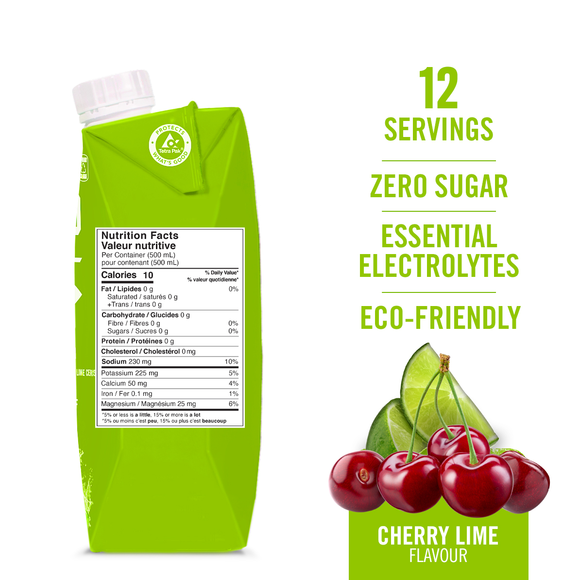 BioSteel Sports Ready to Drink Hydration Cherry Lime 4x 500ml Pack