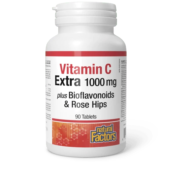 Natural Factors Vitamin C Extra Plus Bioflavonoids & Rose Hips 90 Tablets