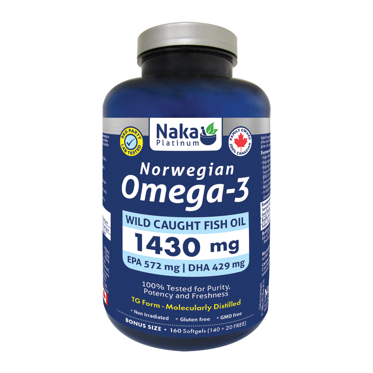 Naka Platinum Norwegian Omega-3 160 Softgels