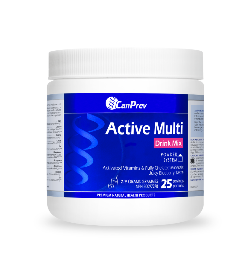 CanPrev Active Multi Drink Mix 219g Juicy Blueberry Powder