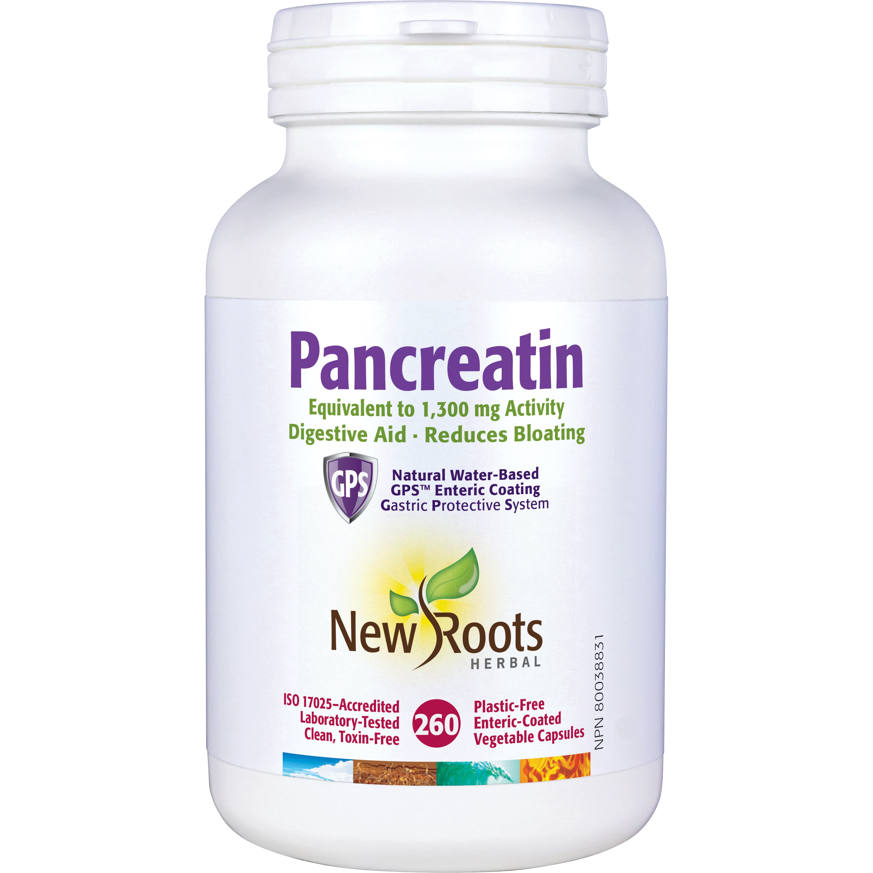 New Roots Pancreatin 1300mg 260 Vegetarian Capsules