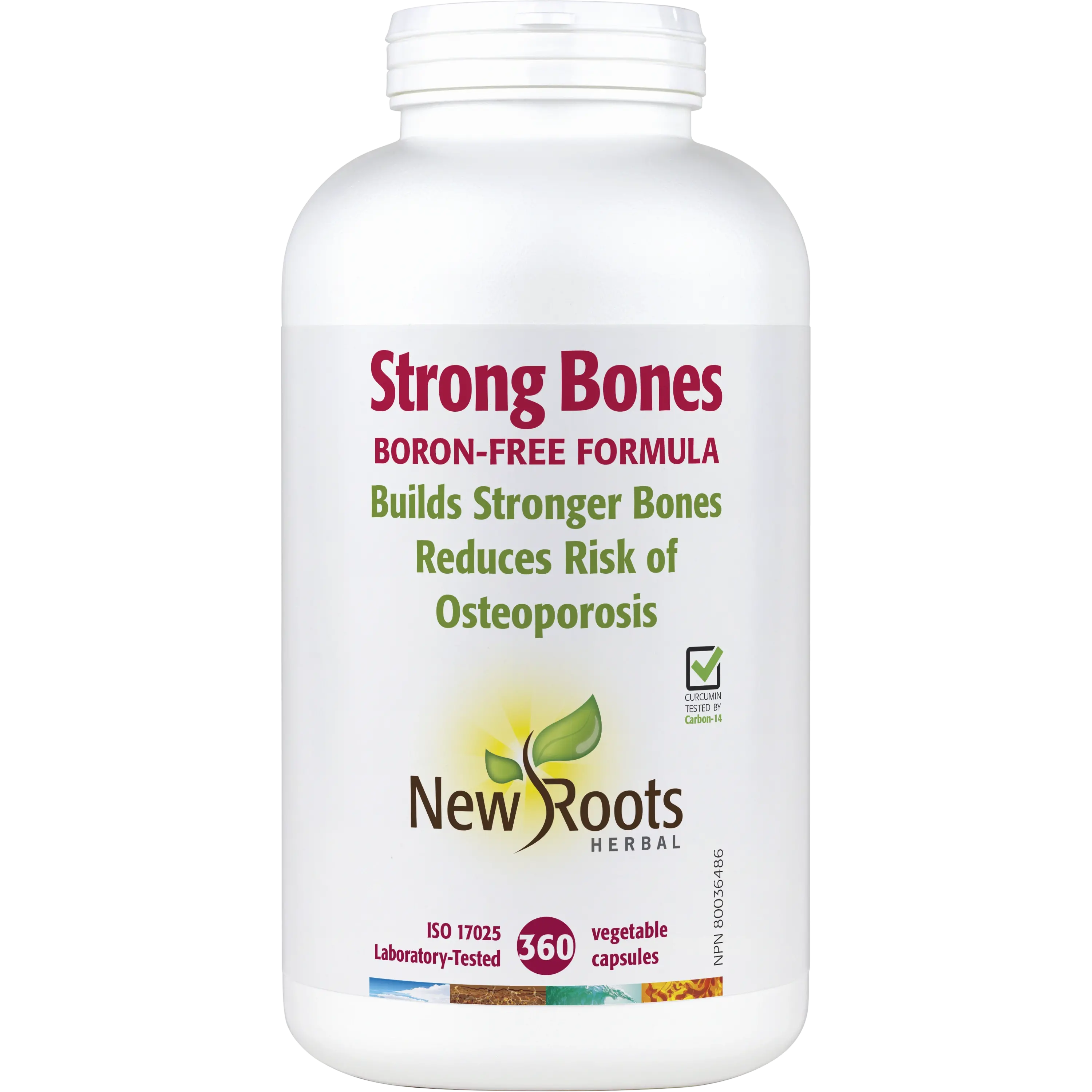 New Roots Strong Bones Boron-Free Formula 360 Vegetarian Capsules