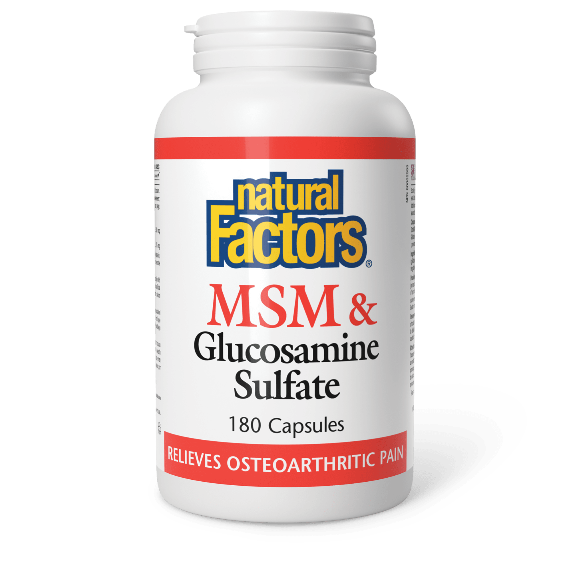 Natural Factors MSM & Glucosamine Sulfate 180 Capsules