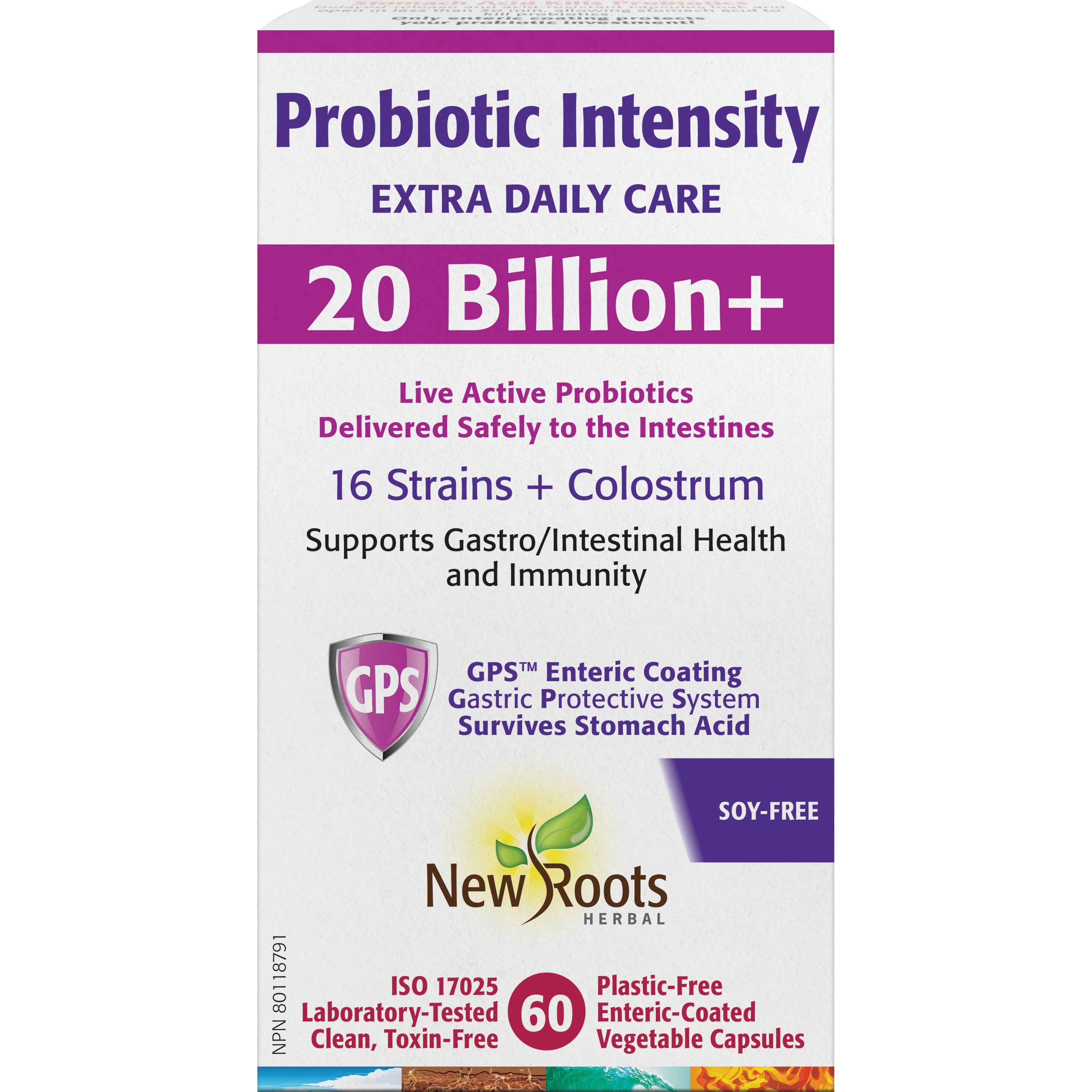 New Roots Probiotic Intensity 20 Billion+ 60 Enteric-Coated Vegetarian Capsules