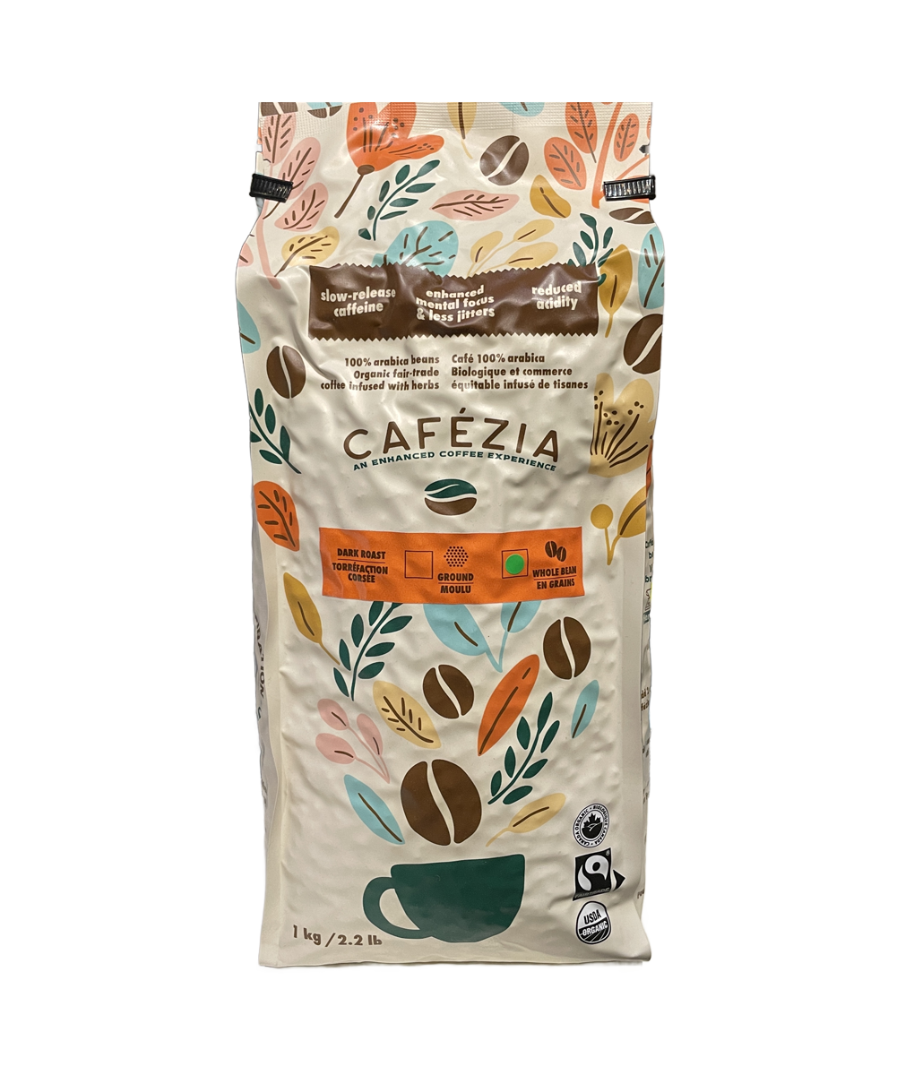 Cafezia Dark Roast Whole Bean Coffee 1kg