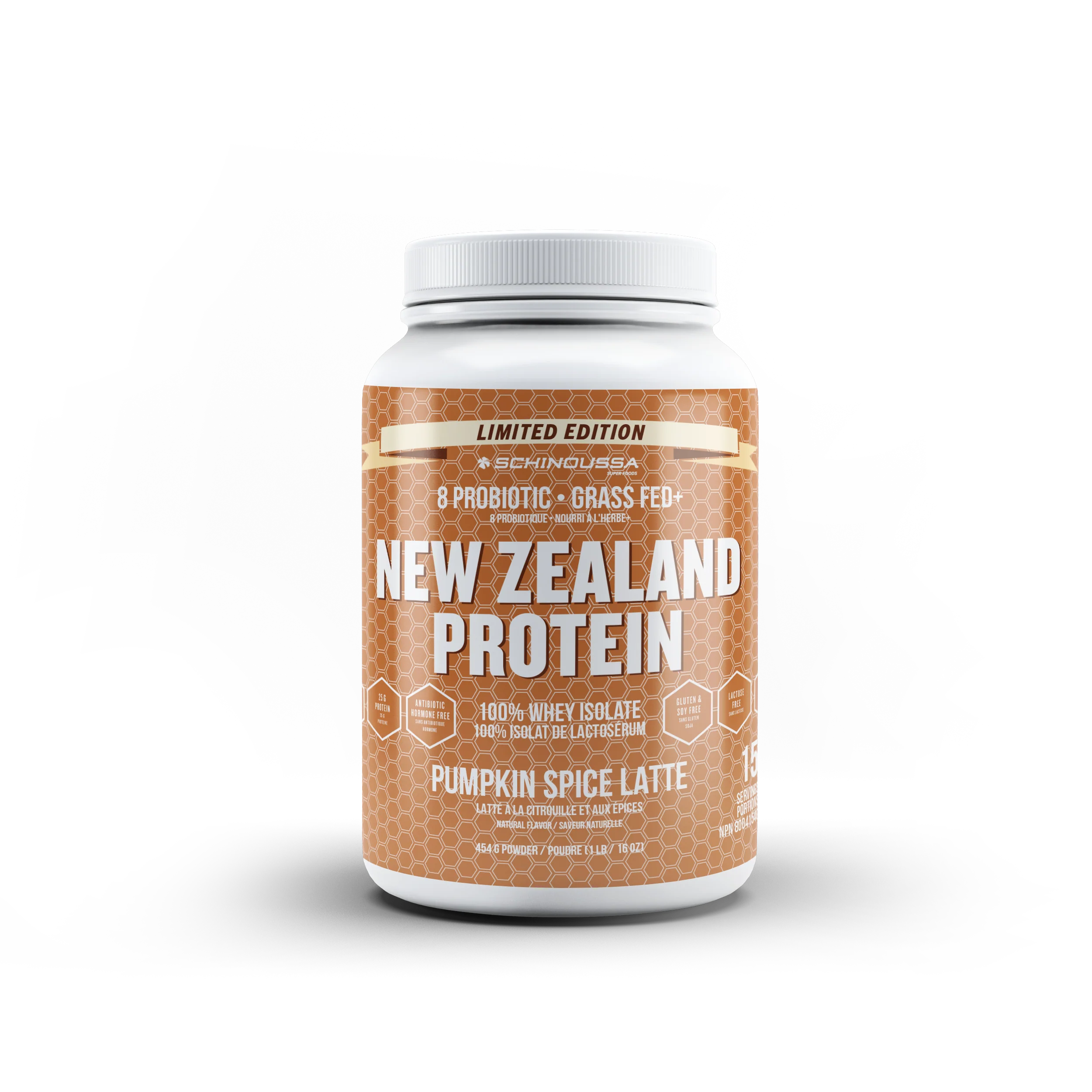 Schinoussa NZ Probiotic Whey Protein Isolate Pumpkin Spice Latte 454g