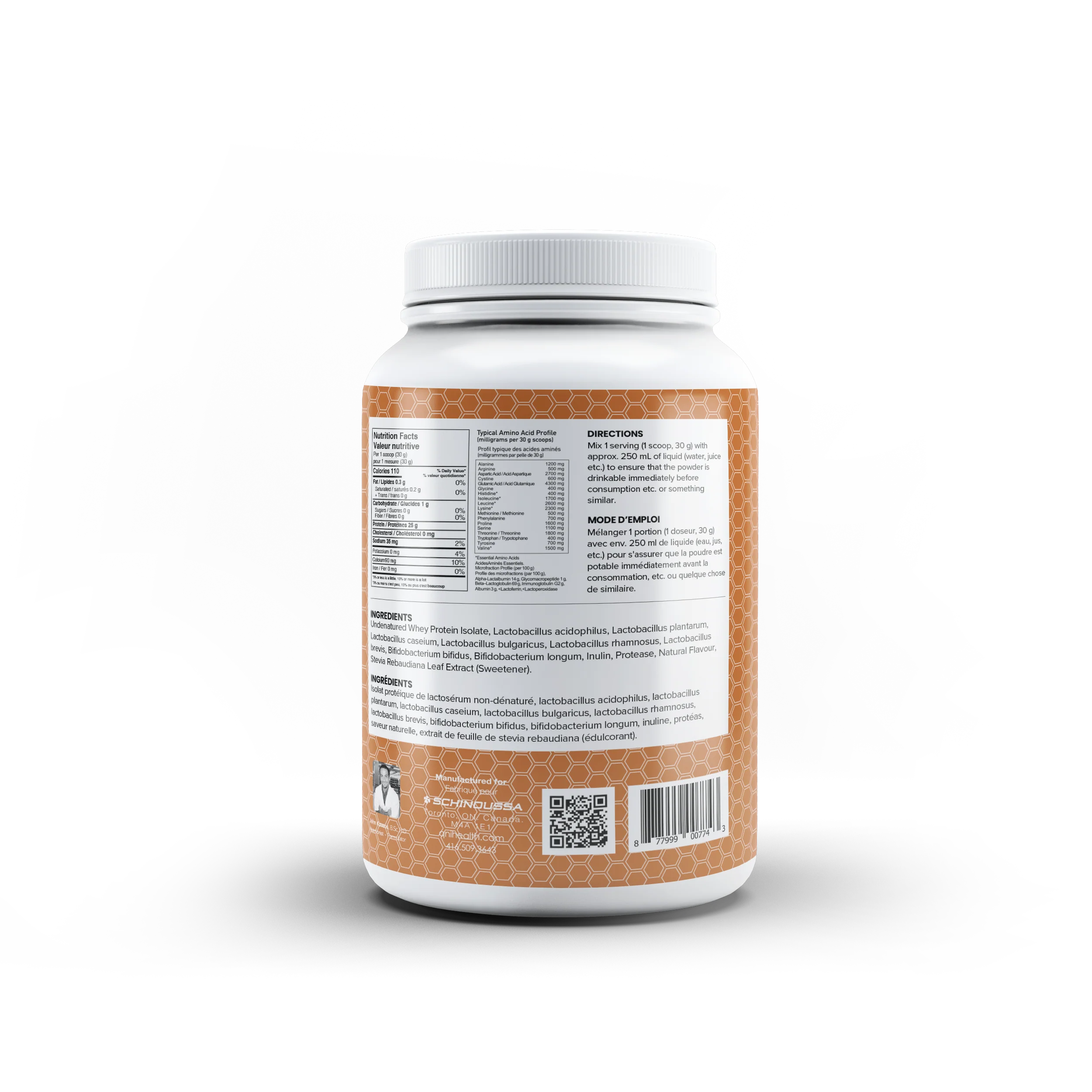 Schinoussa NZ Probiotic Whey Protein Isolate Pumpkin Spice Latte 454g