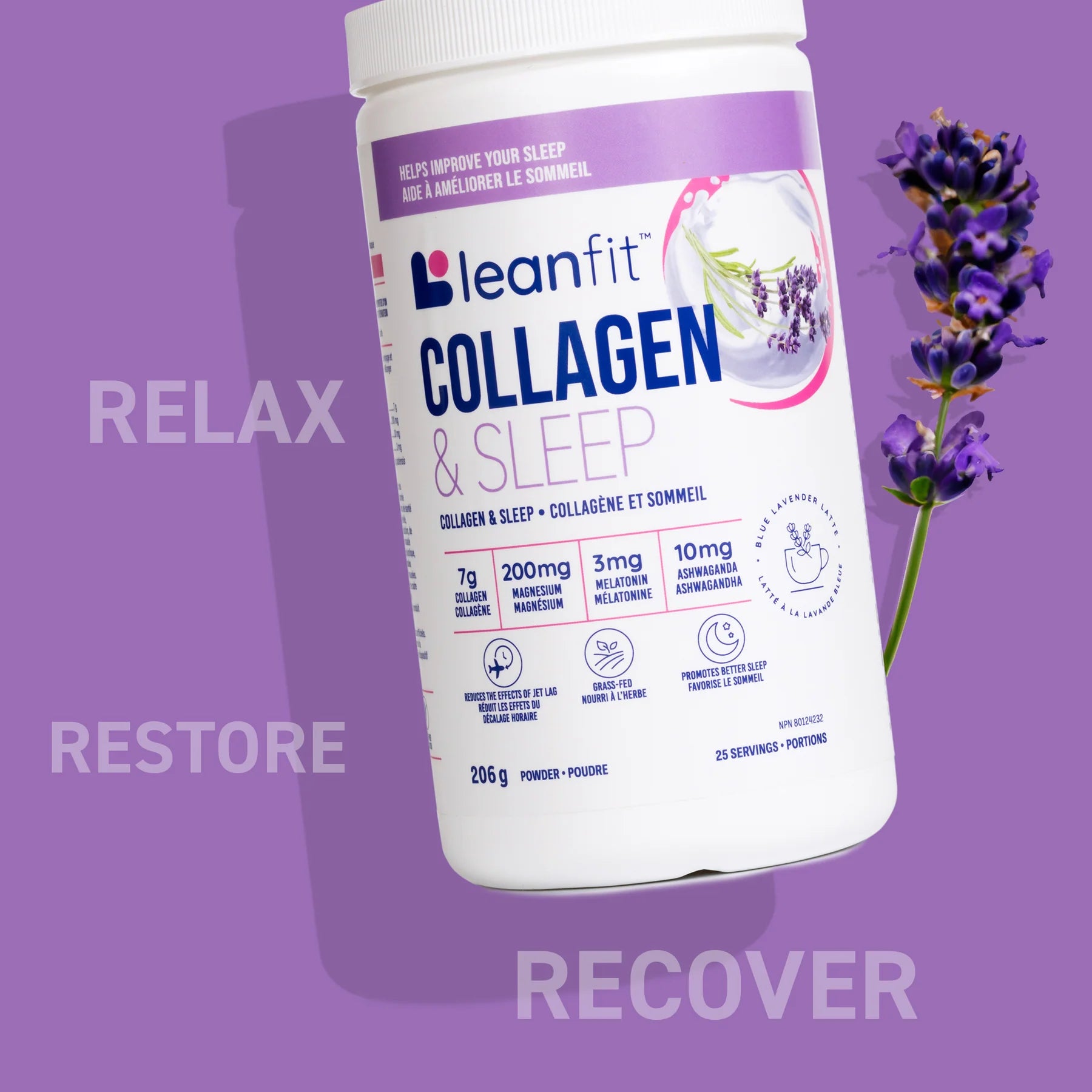 LeanFit Collagen & Sleep Blue Lavender 206g