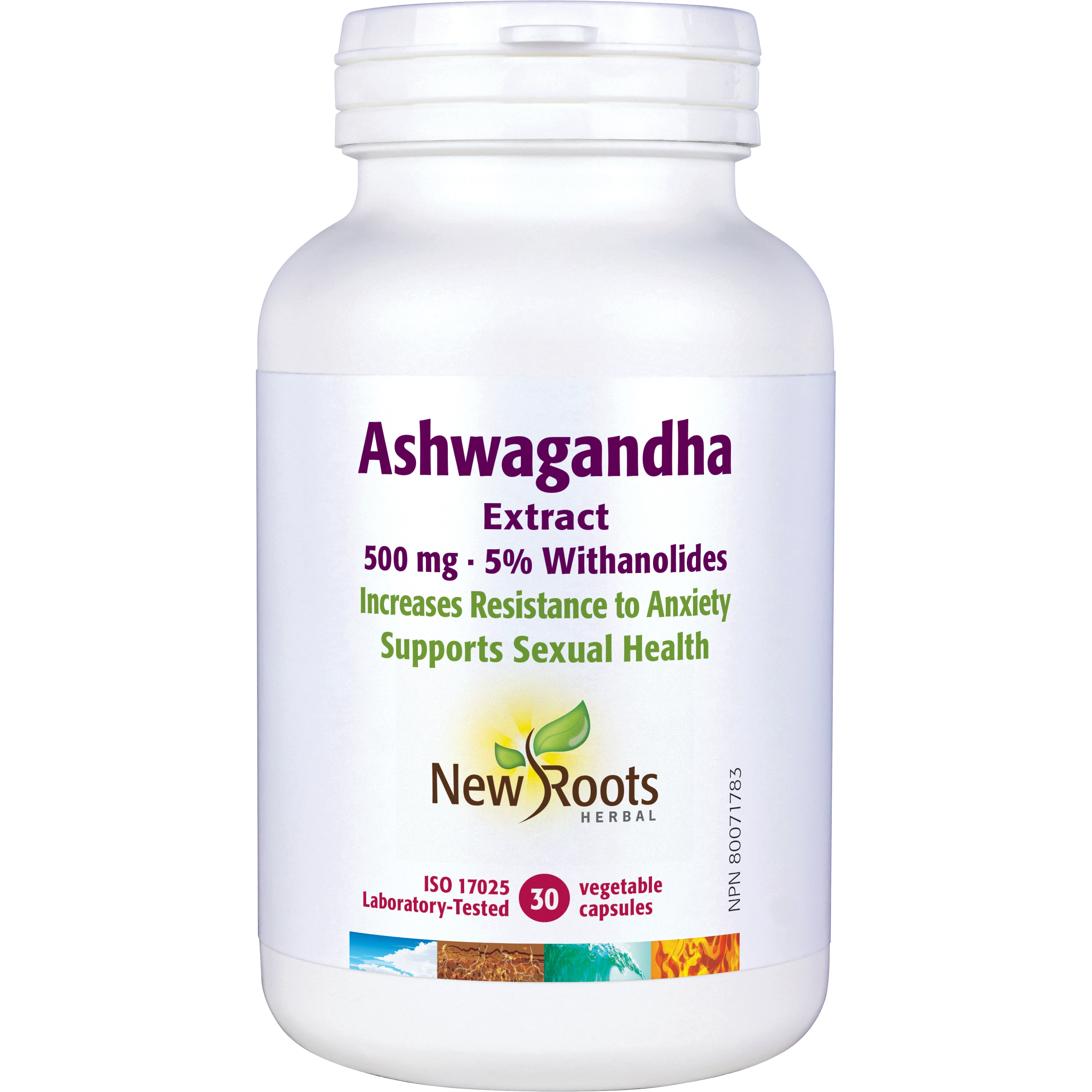 New Roots Ashwagandha Extract 500mg 30 Vegetarian Capsules