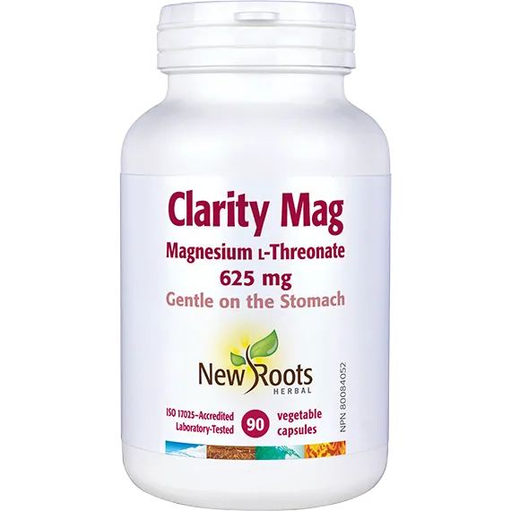 New Roots Clarity Mag Magnesium L-Threonate 625mg 90 Vegetarian Capsules