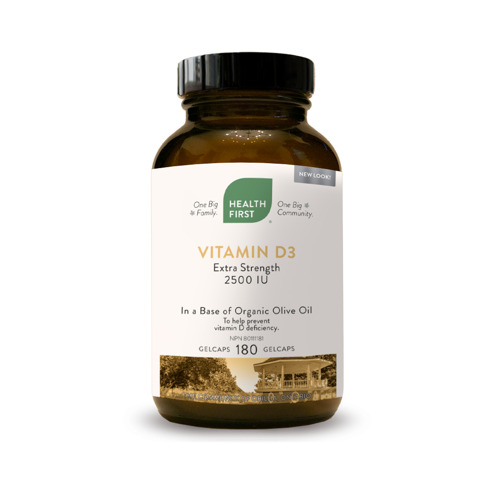 Health First Vitamin D3 Extra Strength 2,500 IU 180 Softgels