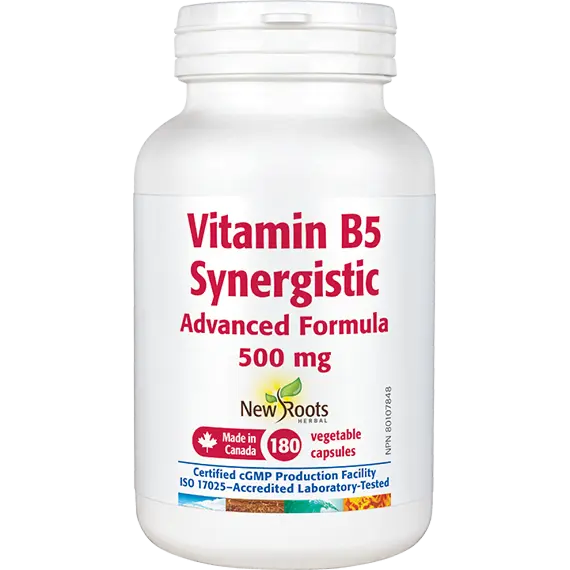 New Roots Vitamin B5 Synergistic Advanced Formula 500mg 180 Vegetarian Capsules