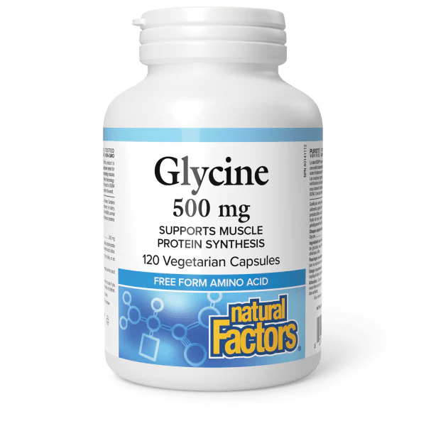 Natural Factors Glycine 500mg 120 Vegetarian Capsules