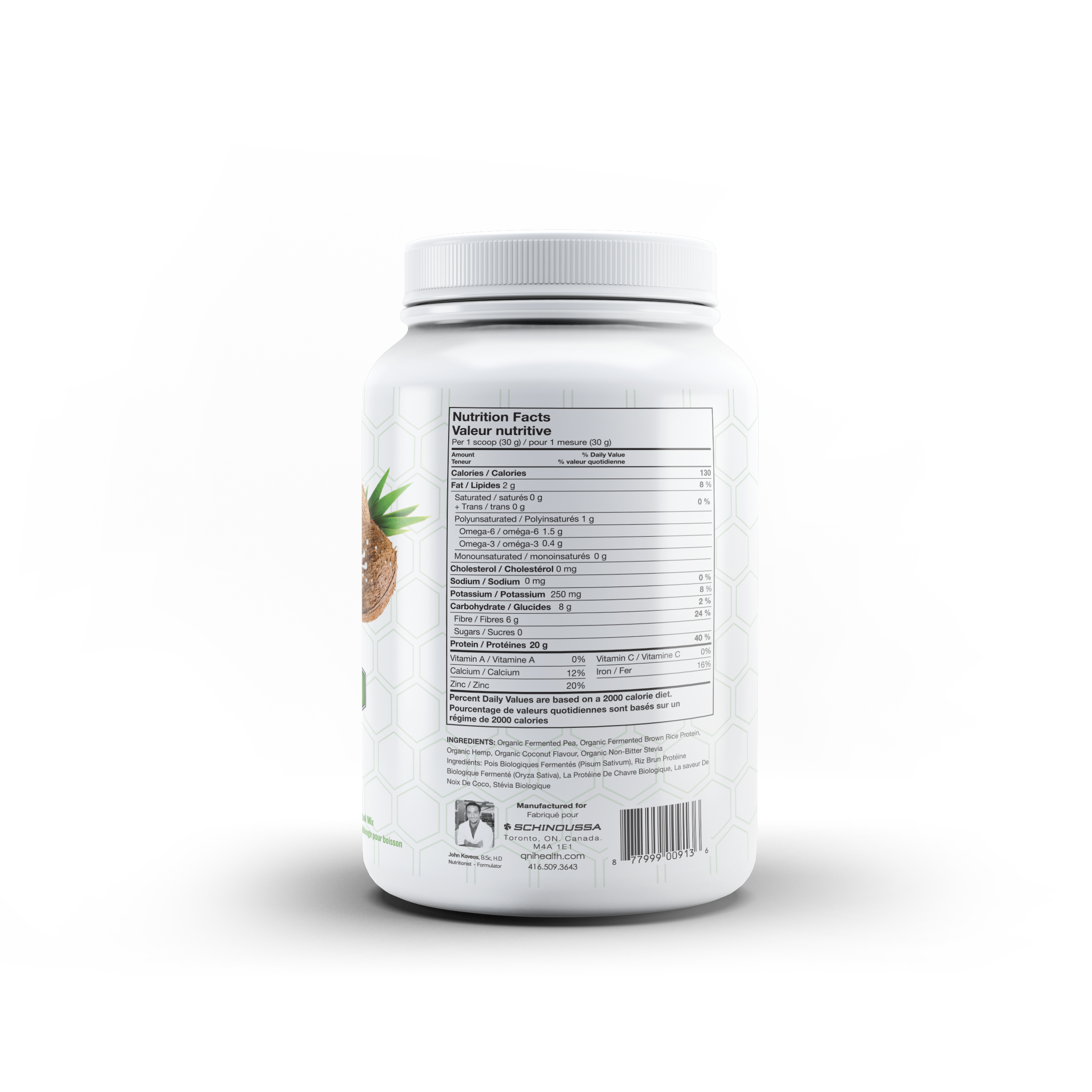 Schinoussa Raw Vegan Paleo Protein Coconut 840g