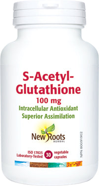 New Roots S-Acetyl Glutathione 100mg 30 Vegetarian Capsules