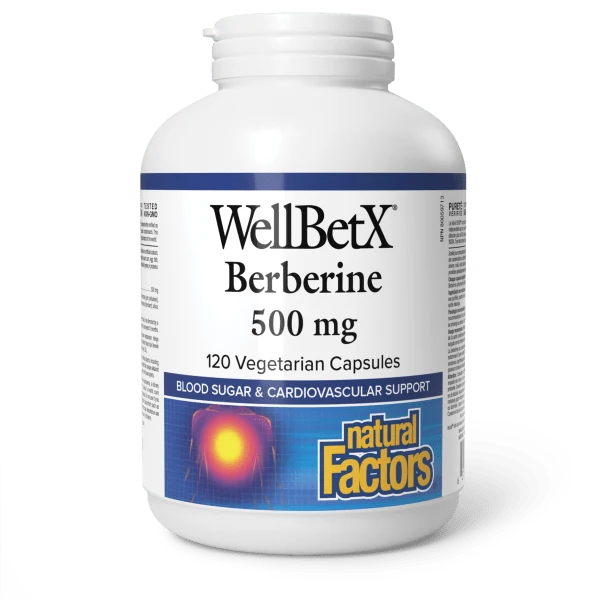 Natural Factors WellBetX Berberine 500mg 120 Vegetarian Capsules
