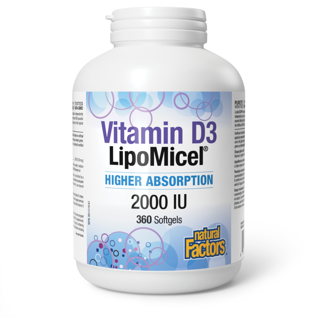 Natural Factors Vitamin D3 LipoMicel 2000IU 360 Softgels
