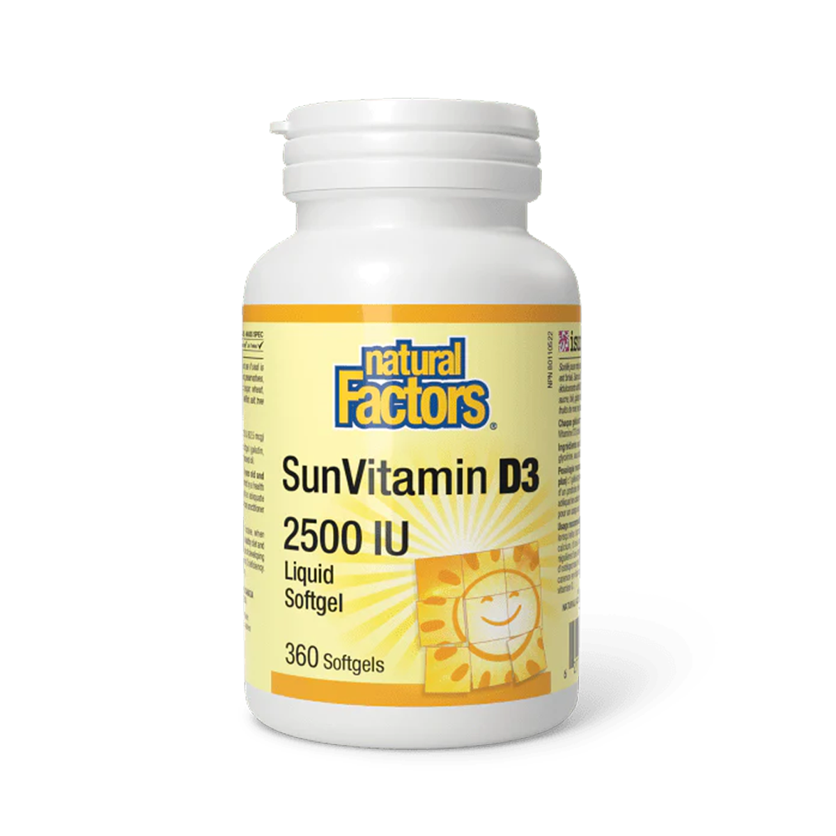 Natural Factors SunVitamin D3 2500IU 360 Softgels