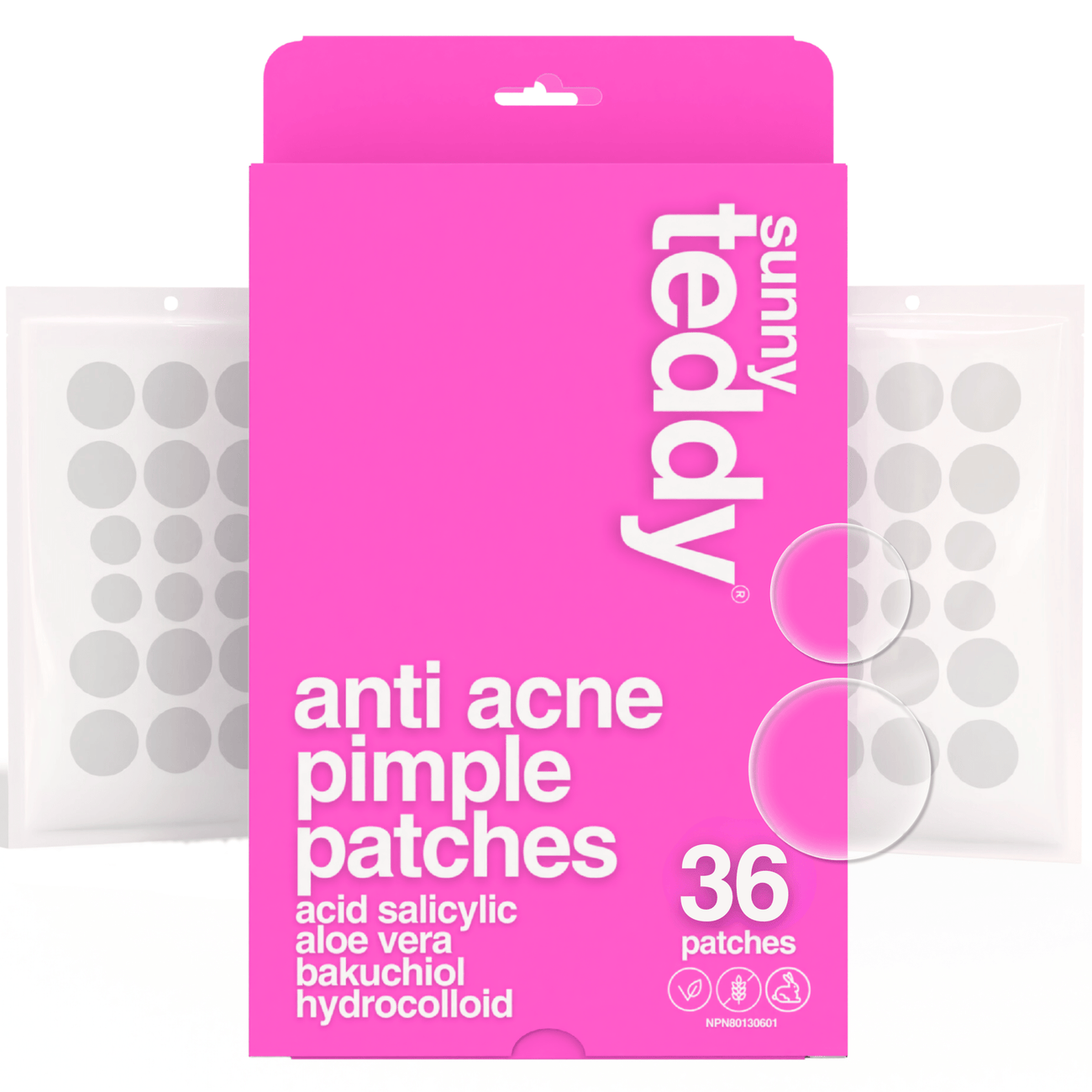 Sunny Teddy Round Acne Patches 36 Count