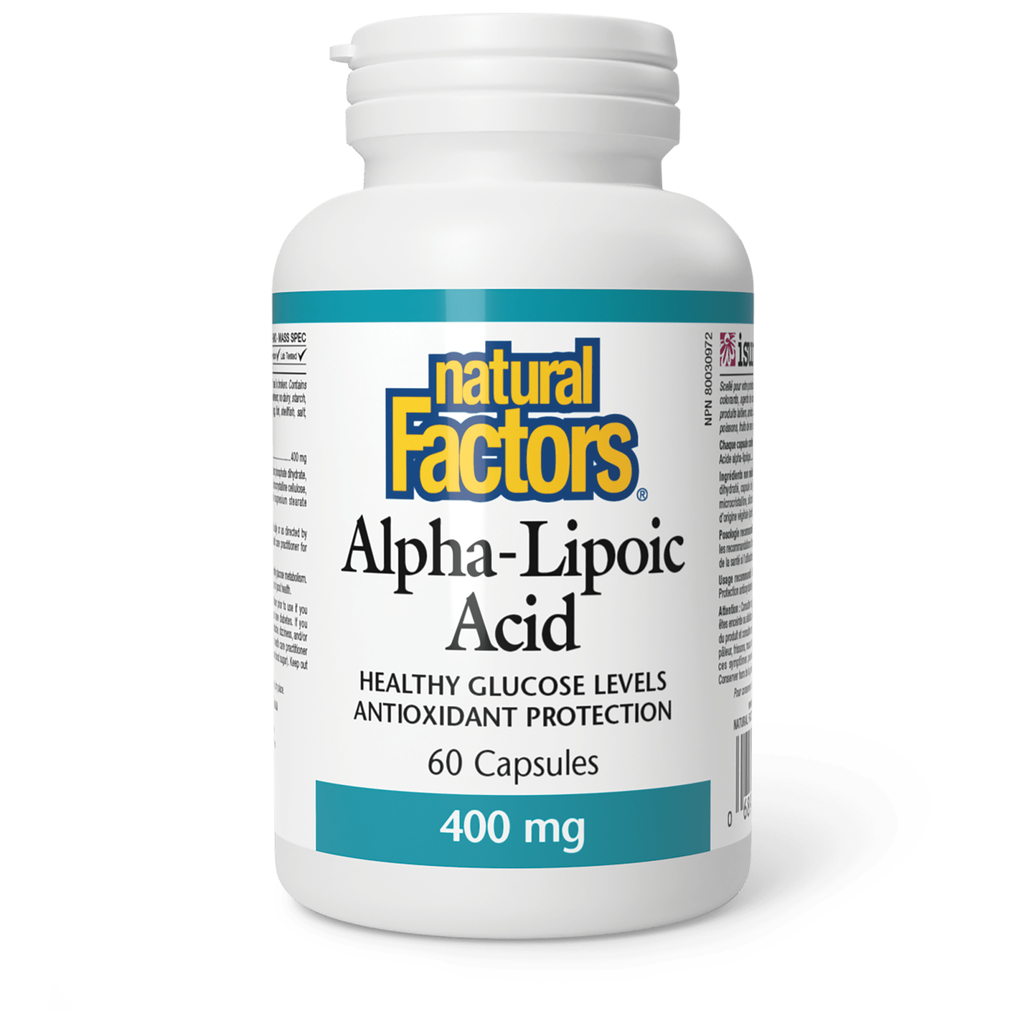 Natural Factors Alpha Lipoic Acid 400mg 60 Vegetarian Capsules