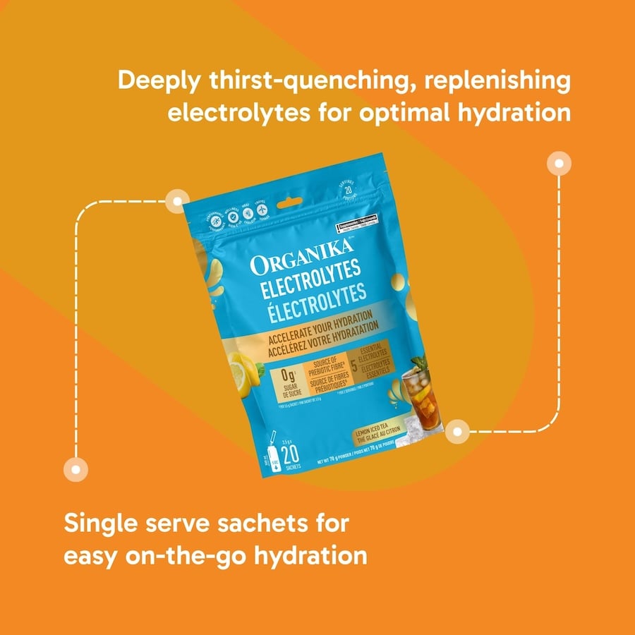Organika Electrolytes Lemon Iced Tea 20 Sachets