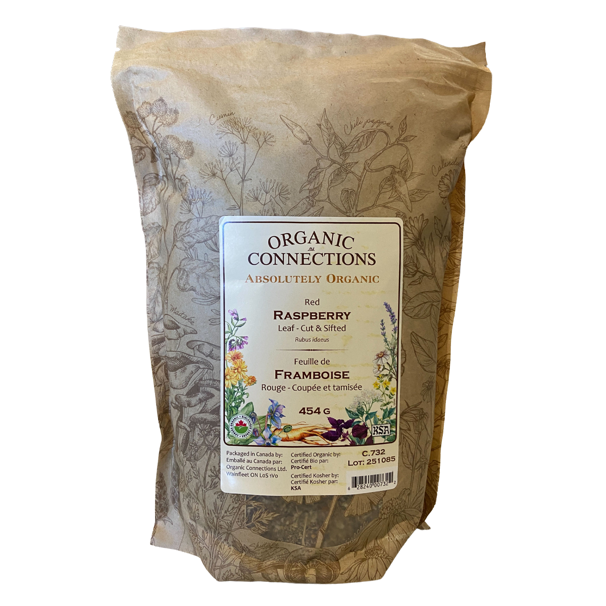 Organic Connections Organic Red Raspberry Leaf Cut & Sifted 454g