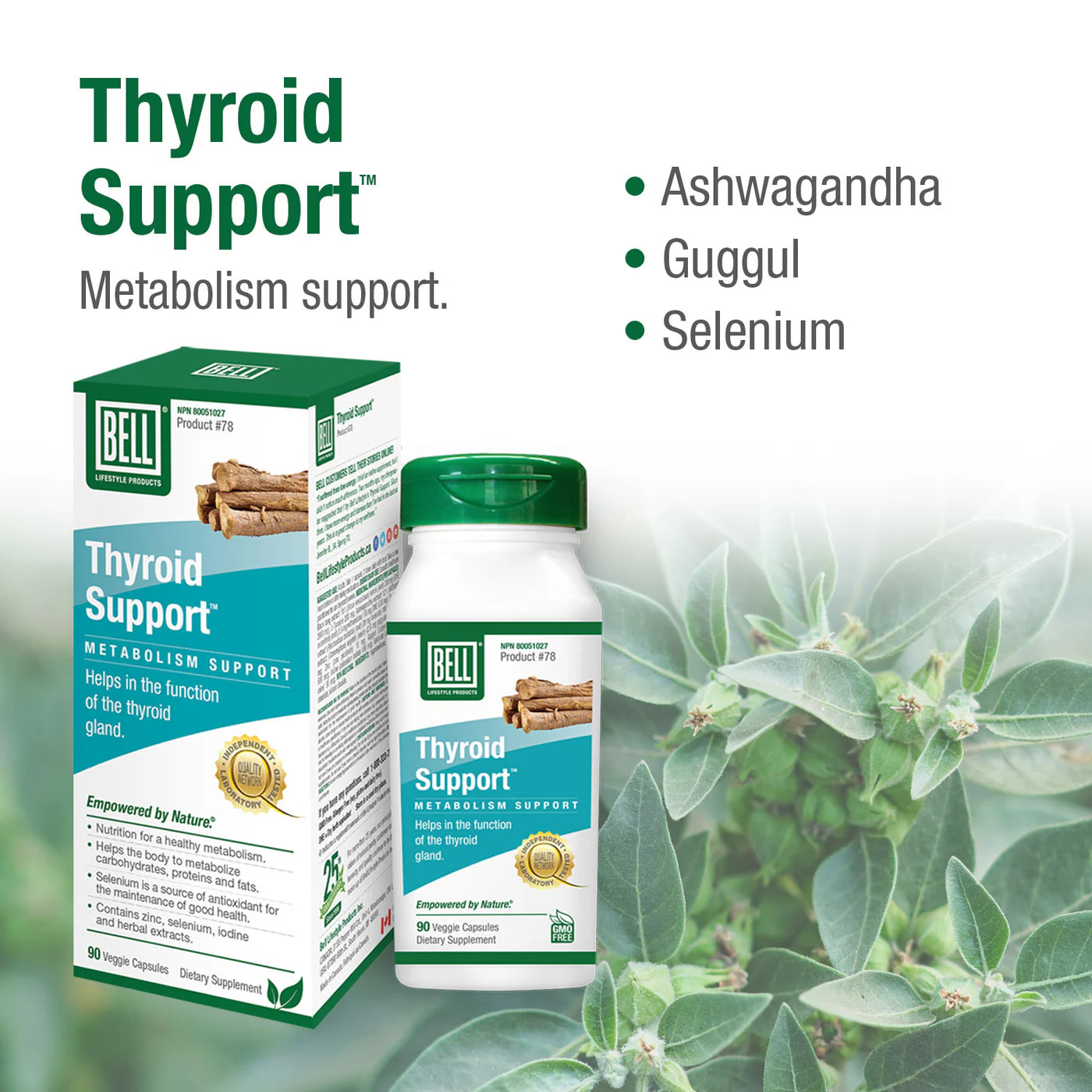 Bell Lifestyle Products #78 Thyroid Support 90 Capsules