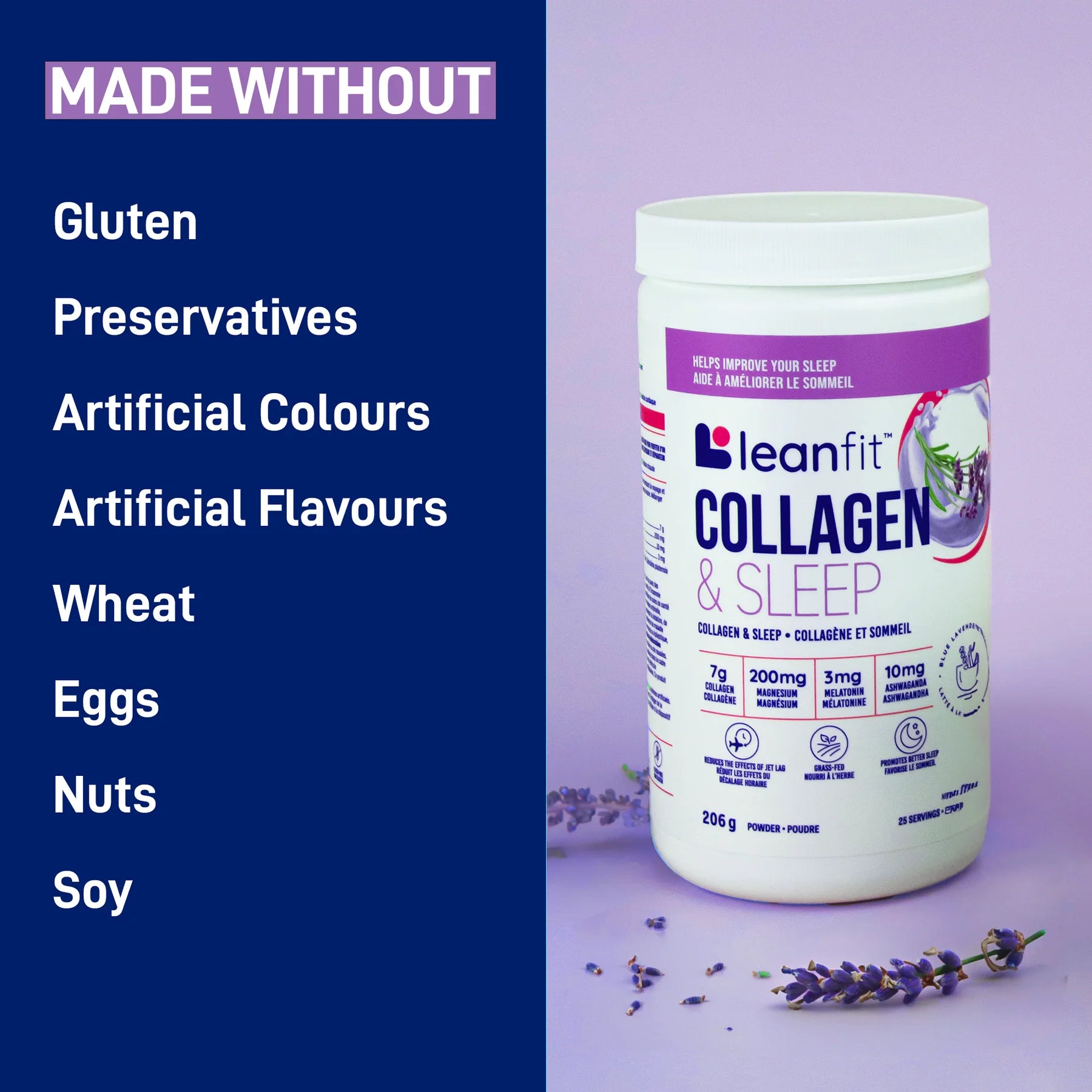 LeanFit Collagen & Sleep Blue Lavender 206g
