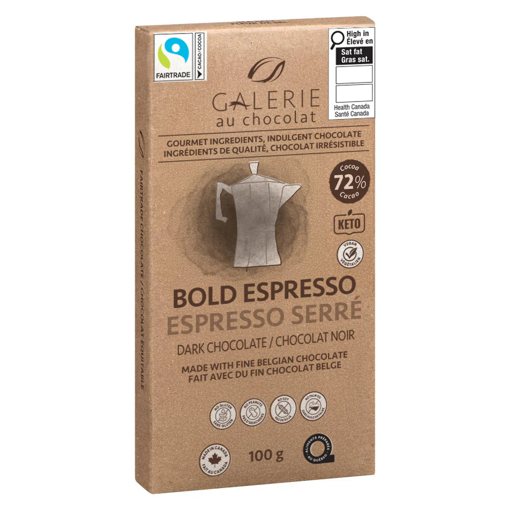 Galerie Bold Espresso Dark Chocolate 72% Bar 100g