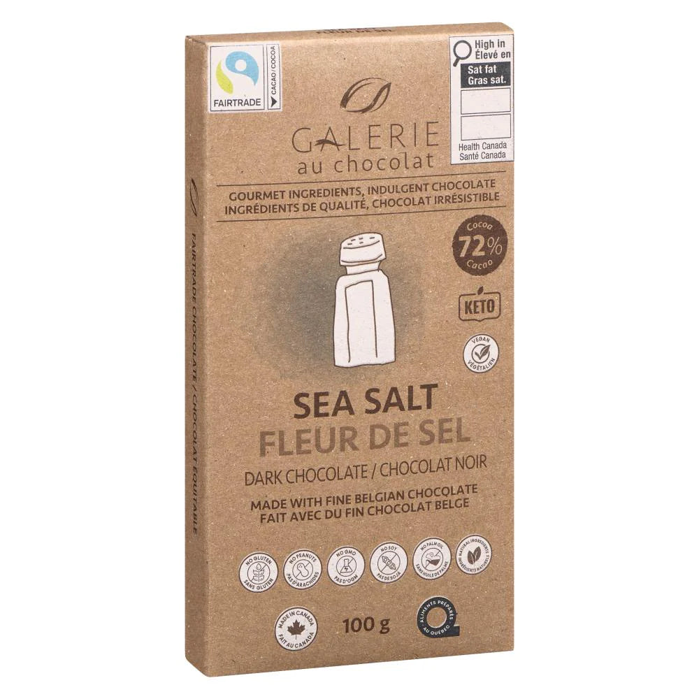 Galerie Sea Salt Dark Chocolate 72% Bar 100g