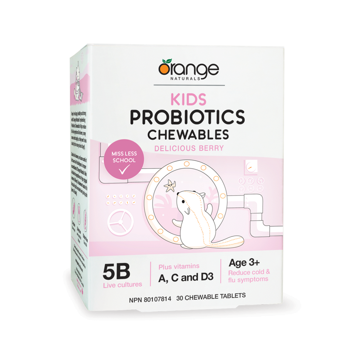 Orange Naturals Kids Probiotics 5B Delicious Berry 30 Chewable Tablets