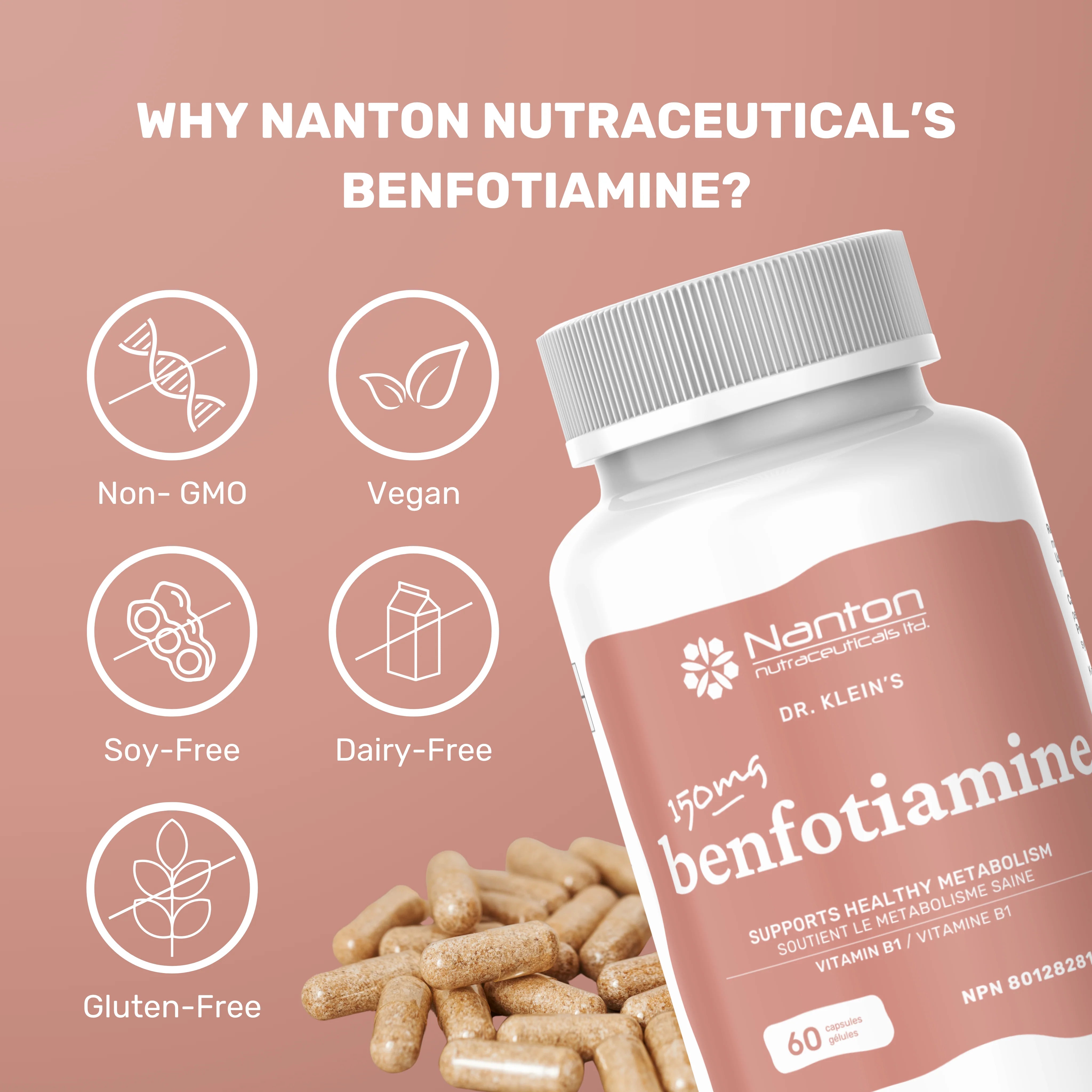 Nanton Benfotiamine B1 60 Vegetarian Capsules