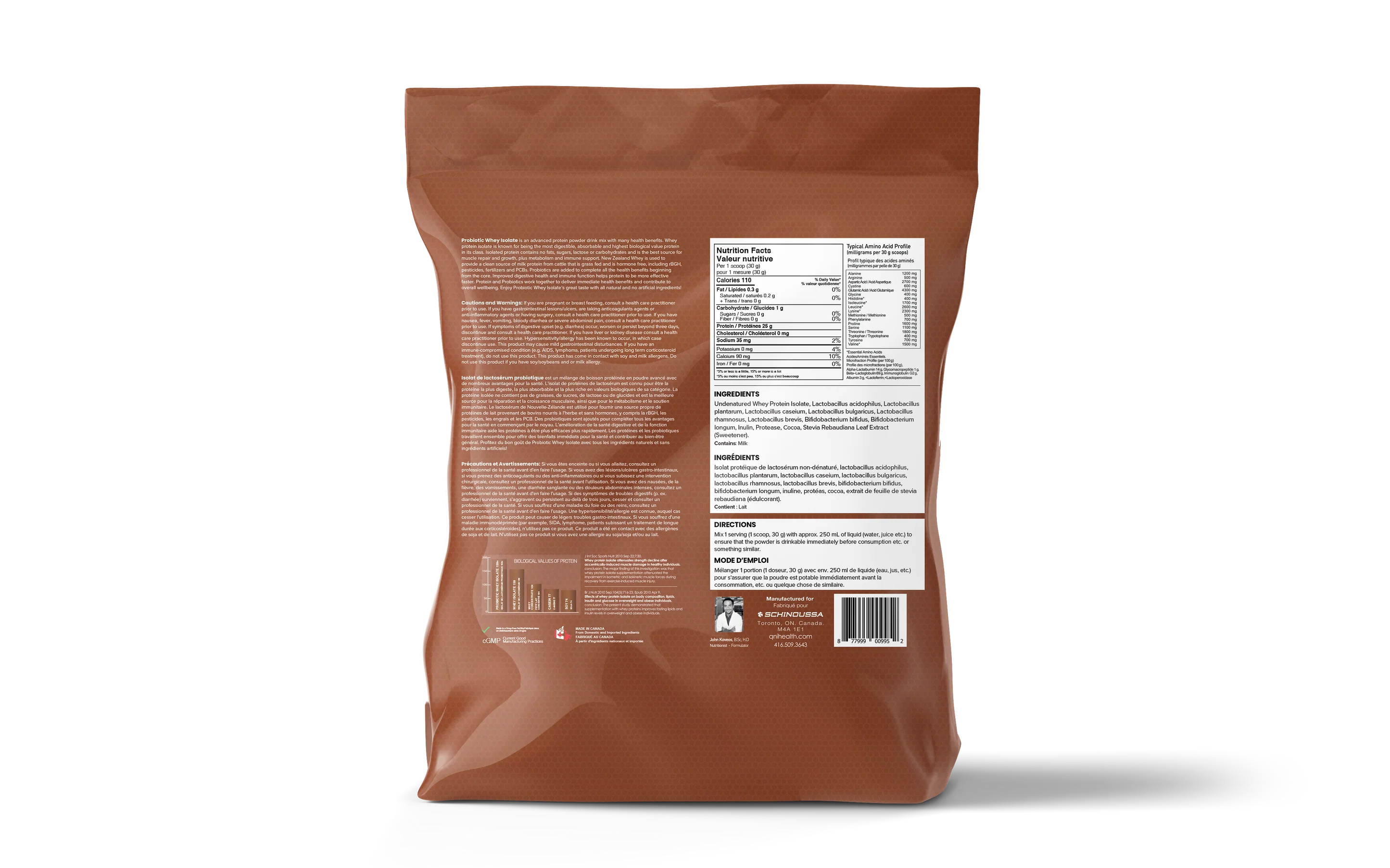 Schinoussa NZ Probiotic Whey Protein Isolate Chocolate 5lbs