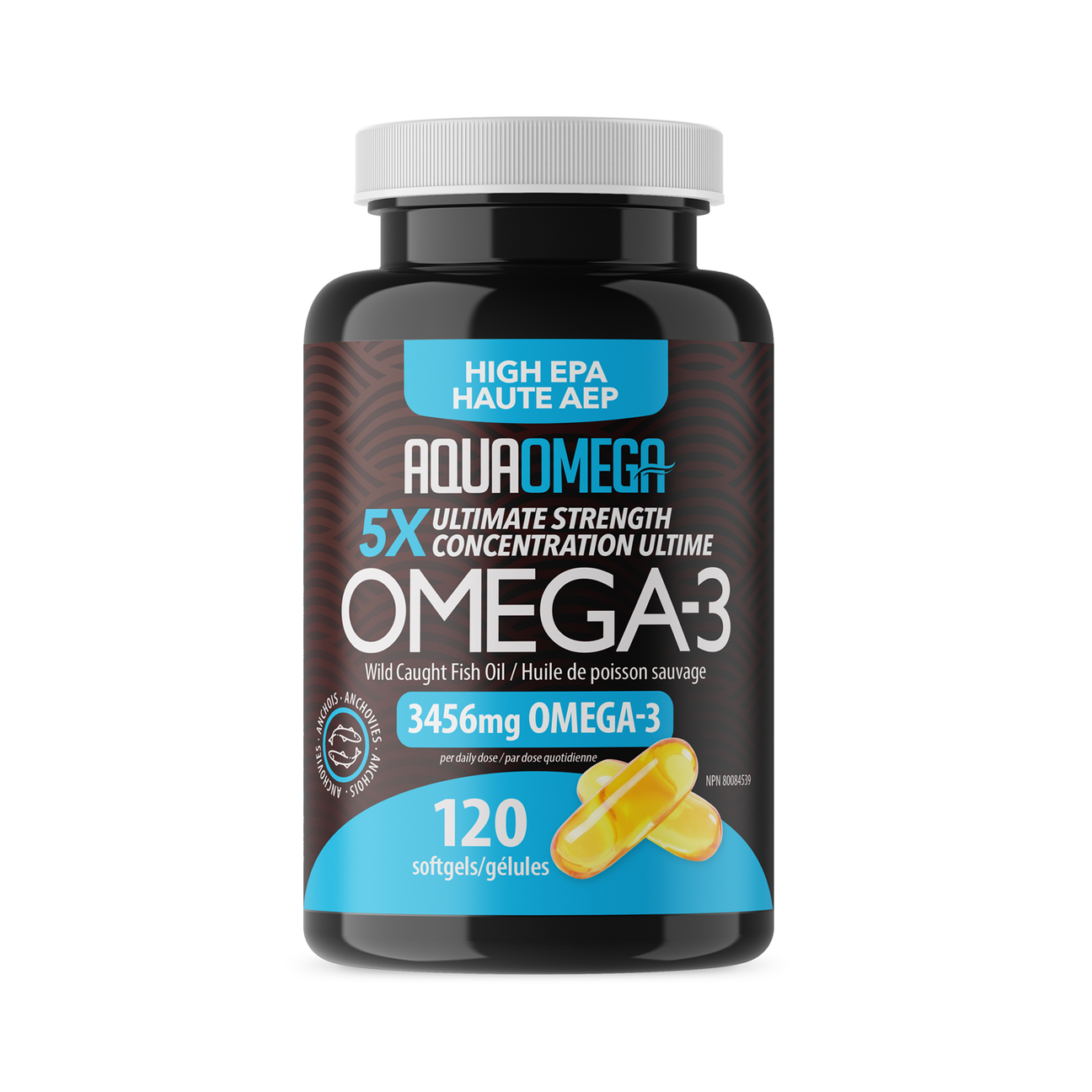 AquaOmega 5X Ultimate Strength EPA Omega-3 120 Softgels