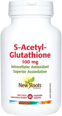New Roots S-Acetyl Glutathione 100mg 60 Vegetarian Capsules
