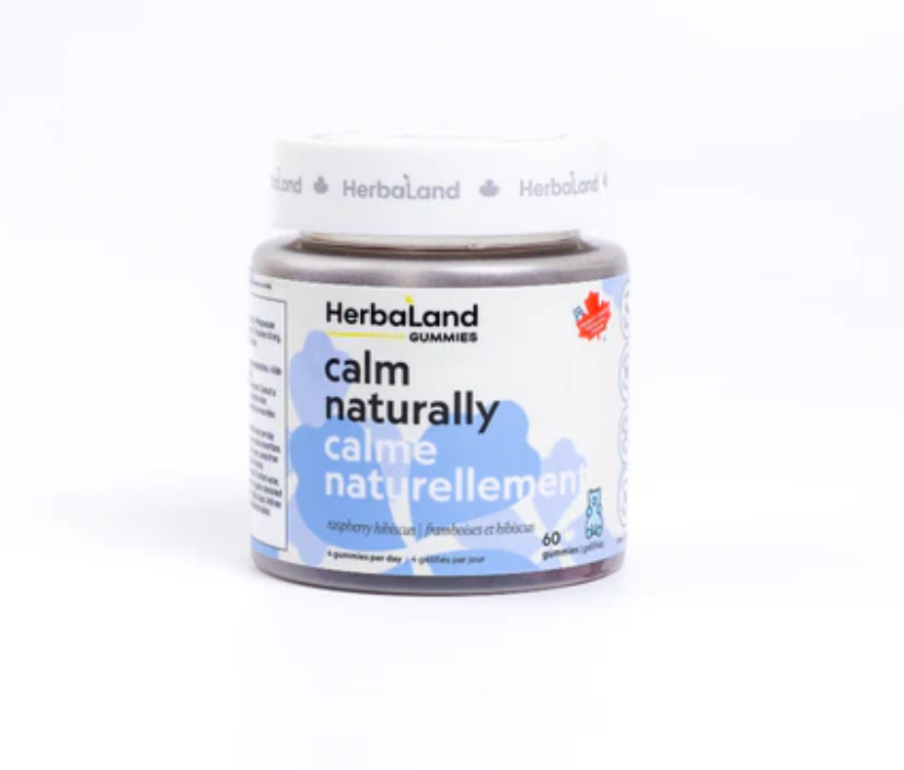 Herbaland Calm Naturally for Adults 60 Raspberry Hibiscus Gummies