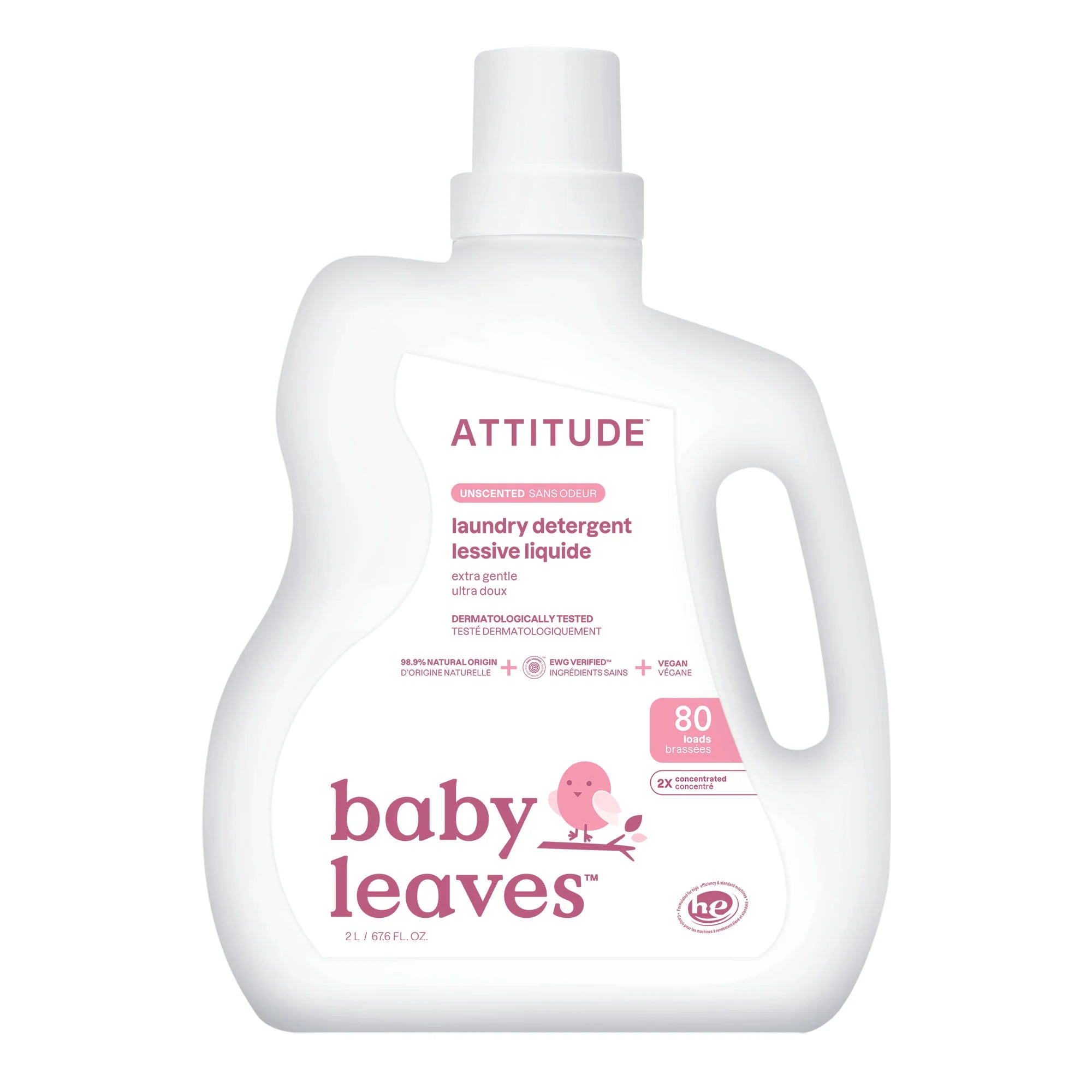 Attitude Unscented Baby Liquid Laundry Detergent 2L