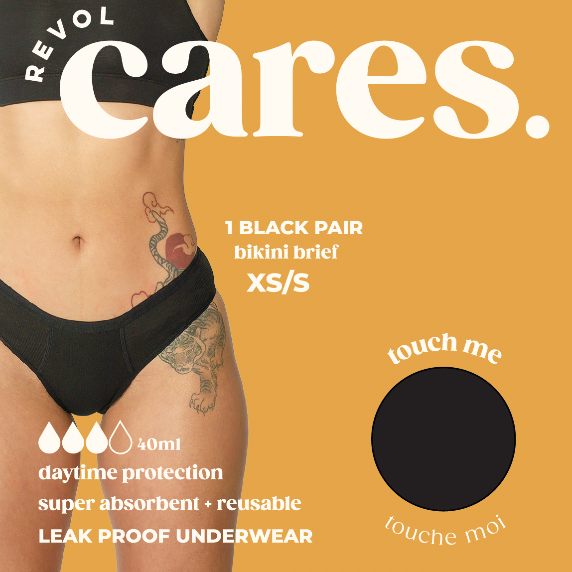 Revol Cares Bikini Brief Leak Proof Underwear XS/S