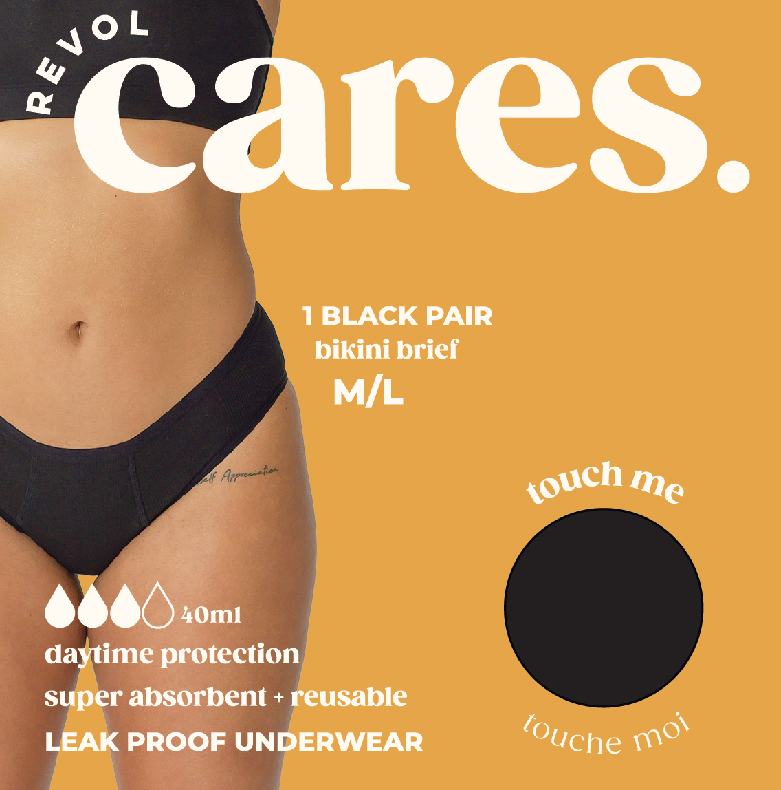 Revol Cares Bikini Brief Leak Proof Underwear M/L