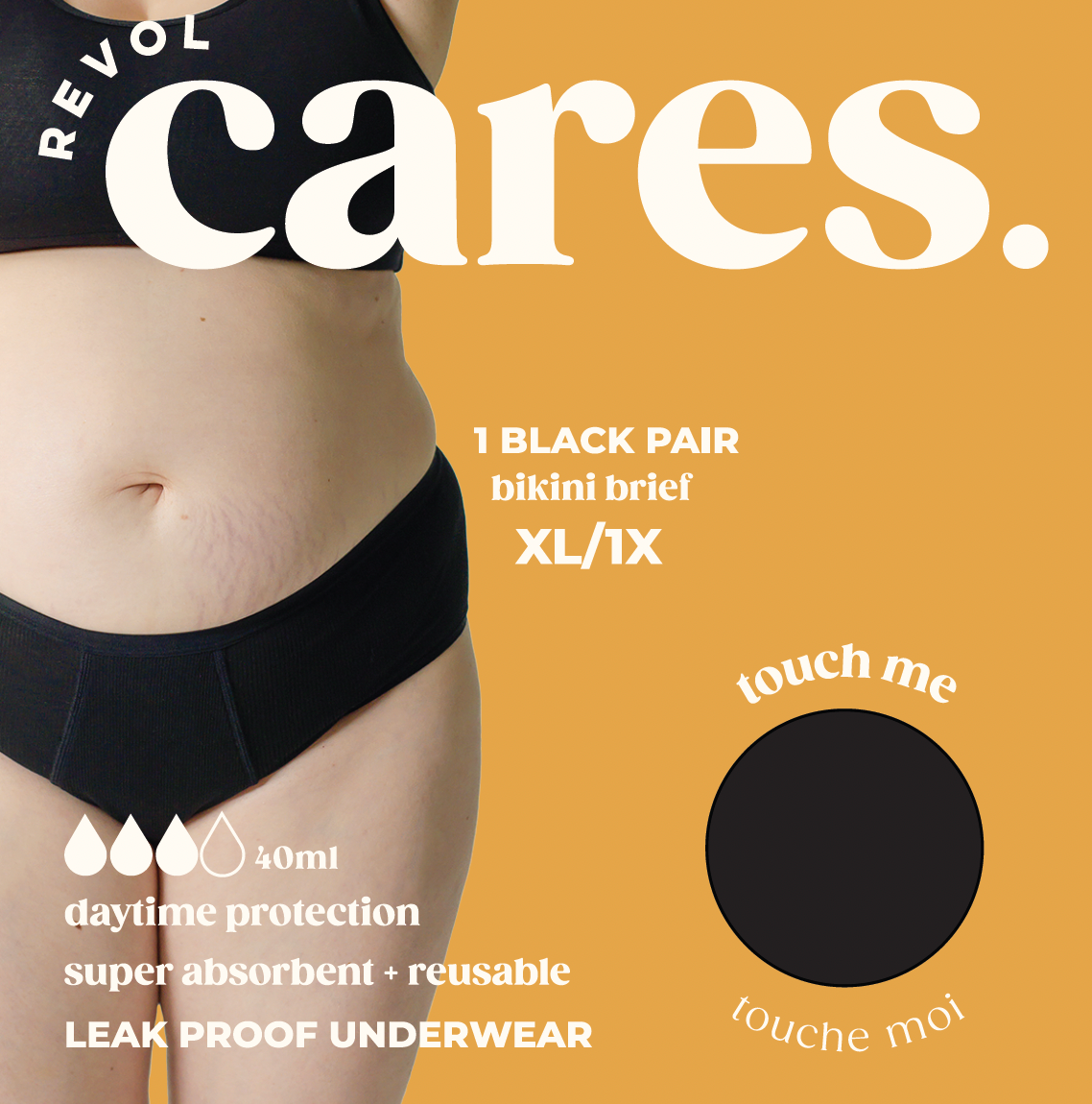 Revol Cares Bikini Brief Leak Proof Underwear XL/1X
